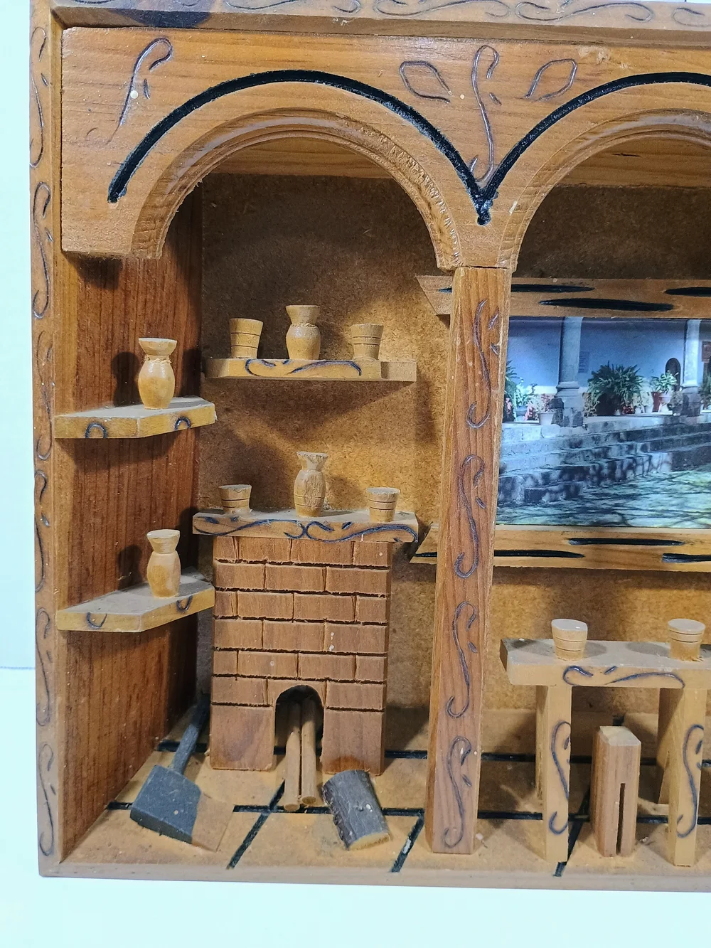 Vintage Handmade 3D Shadowbox Latin Folk Art